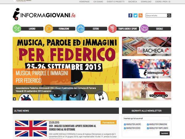 Informagiovani Ferrara è online con il nuovo sito