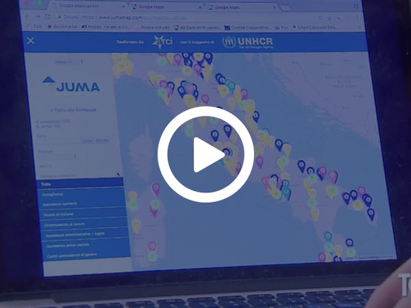 JUMA Refugees Map Services sul TG3 Lazio